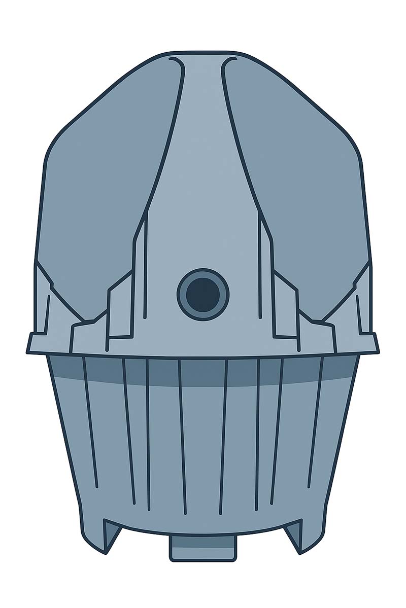 Bild auf Mobile Toiletten mieten in Dömitz Illustration eines freistehenden mobilen Urinals mit vier separaten Stehplätzen und Sichtschutz.